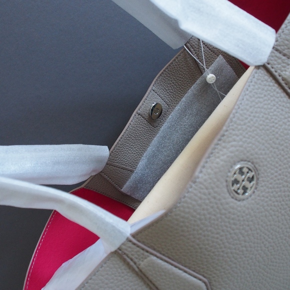 Tory Burch PerryTote - French Grey/Dark Peony - Picture 1 of 7